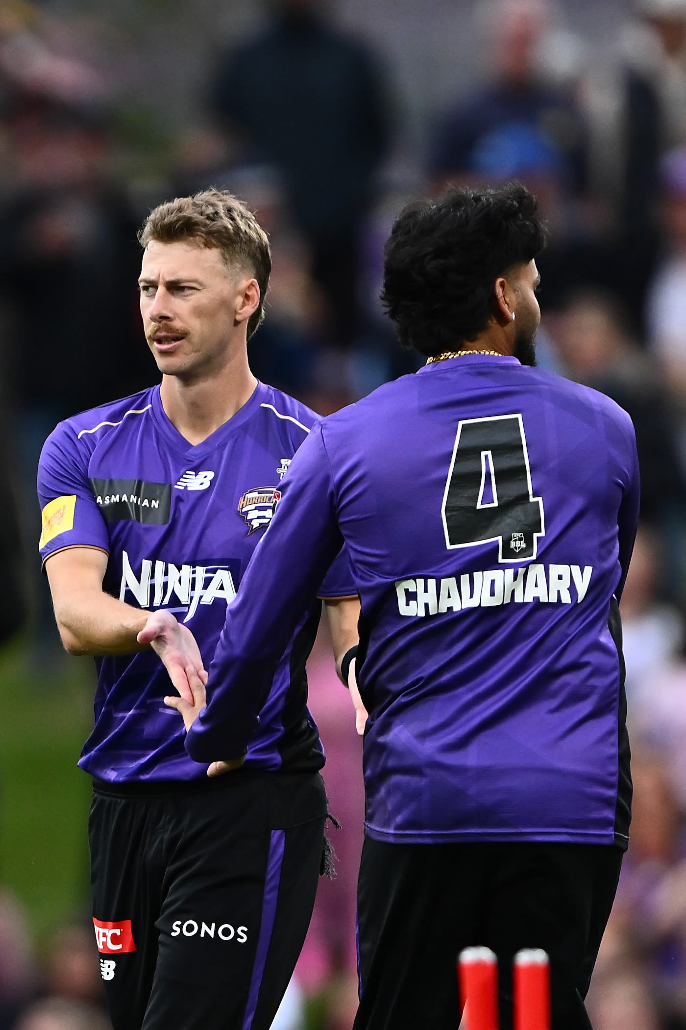 Riley Meredith picked up the first wicket