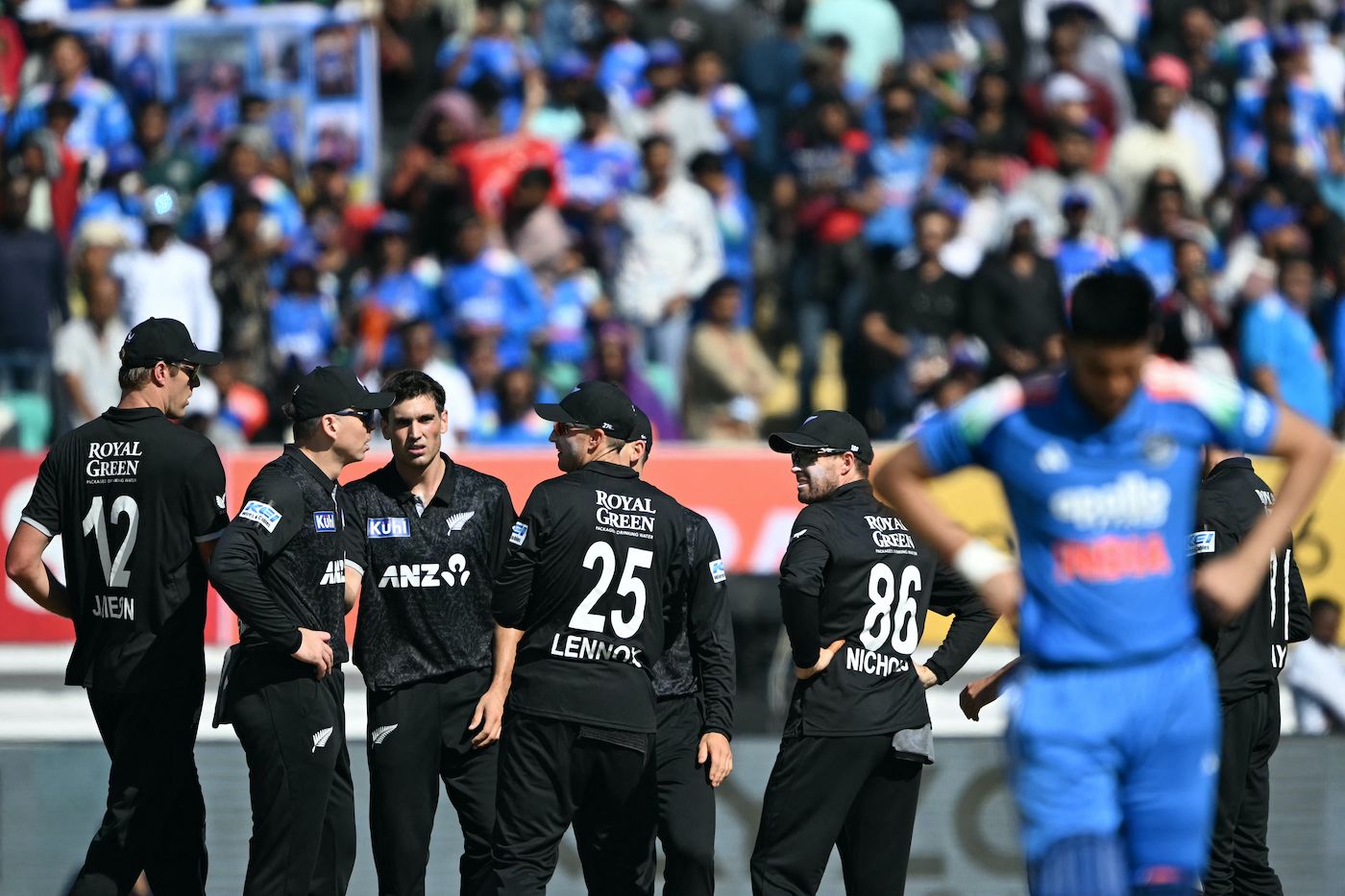 Kristian Clarke celebrates after dismissing Rohit Sharma