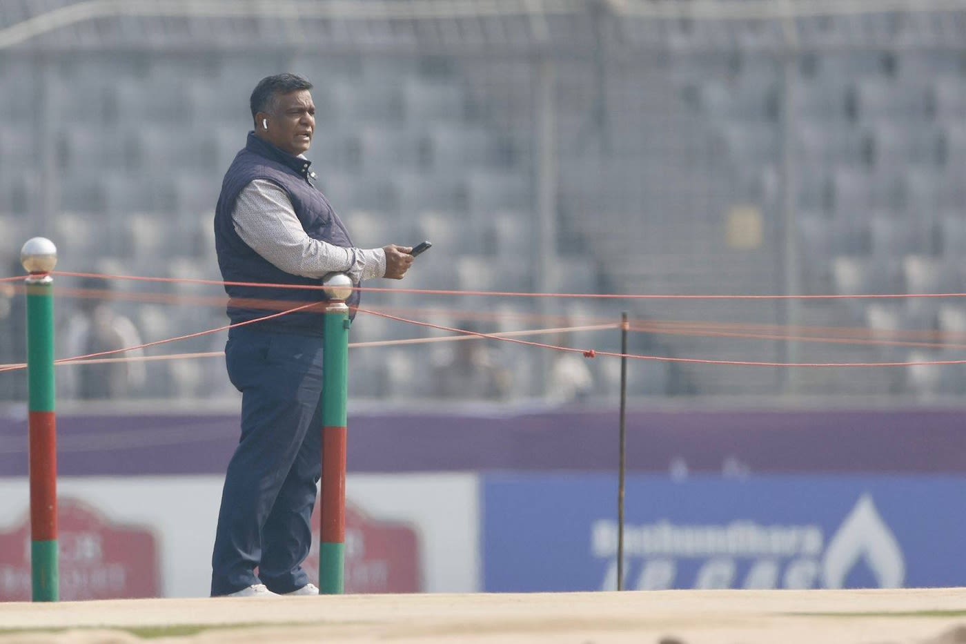 Aminul Islam in the middle after the Chattogram Royals and Noakhali Express teams did not arrive at the ground for the toss