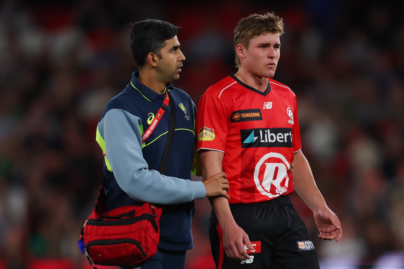Harry Dixon retired hurt after being hit on the neck