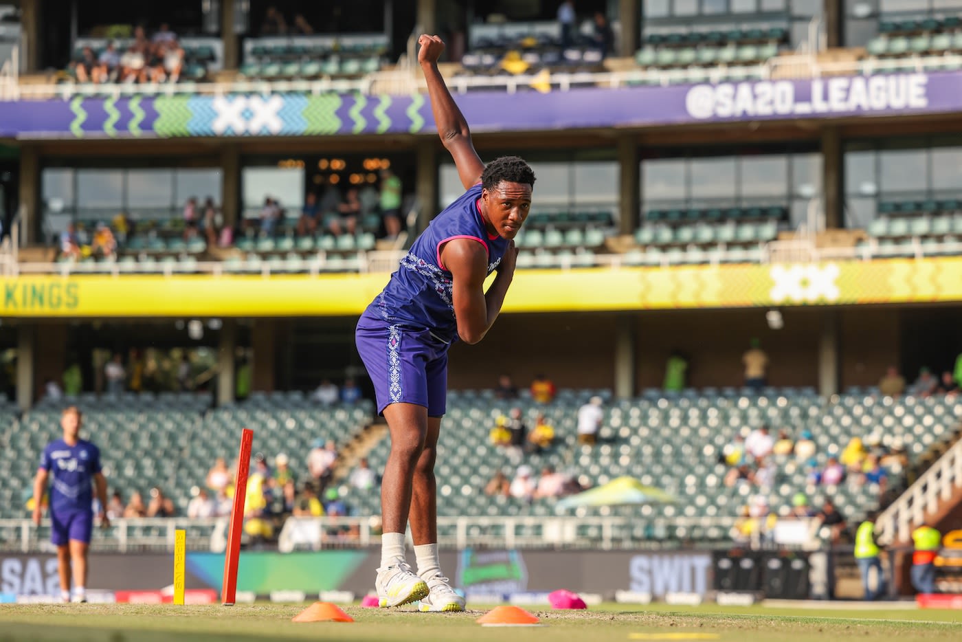Nqobani Mokoena gets in some practice