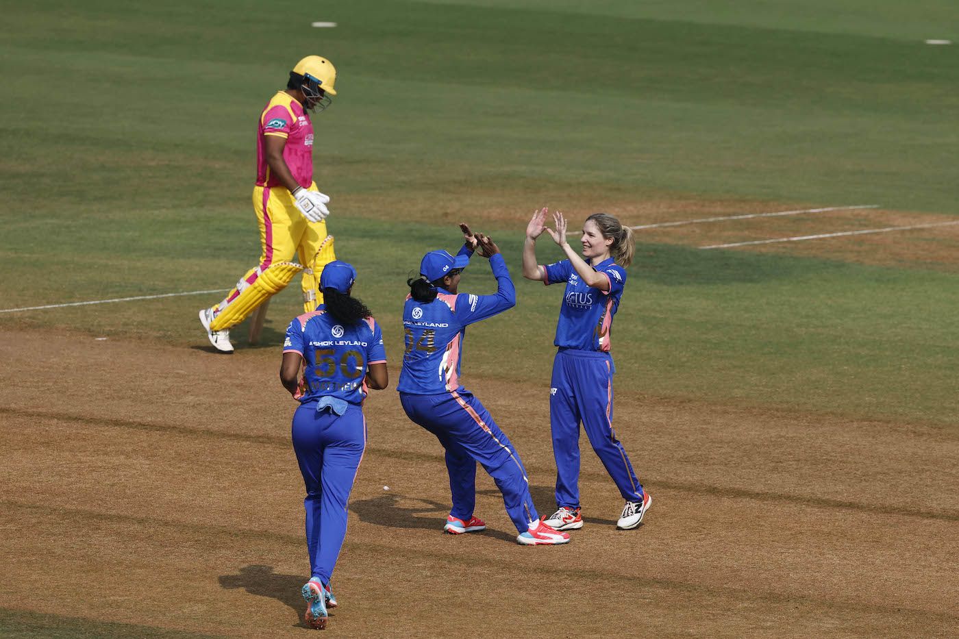 Nicola Carey sent Kiran Navgire back for a golden duck