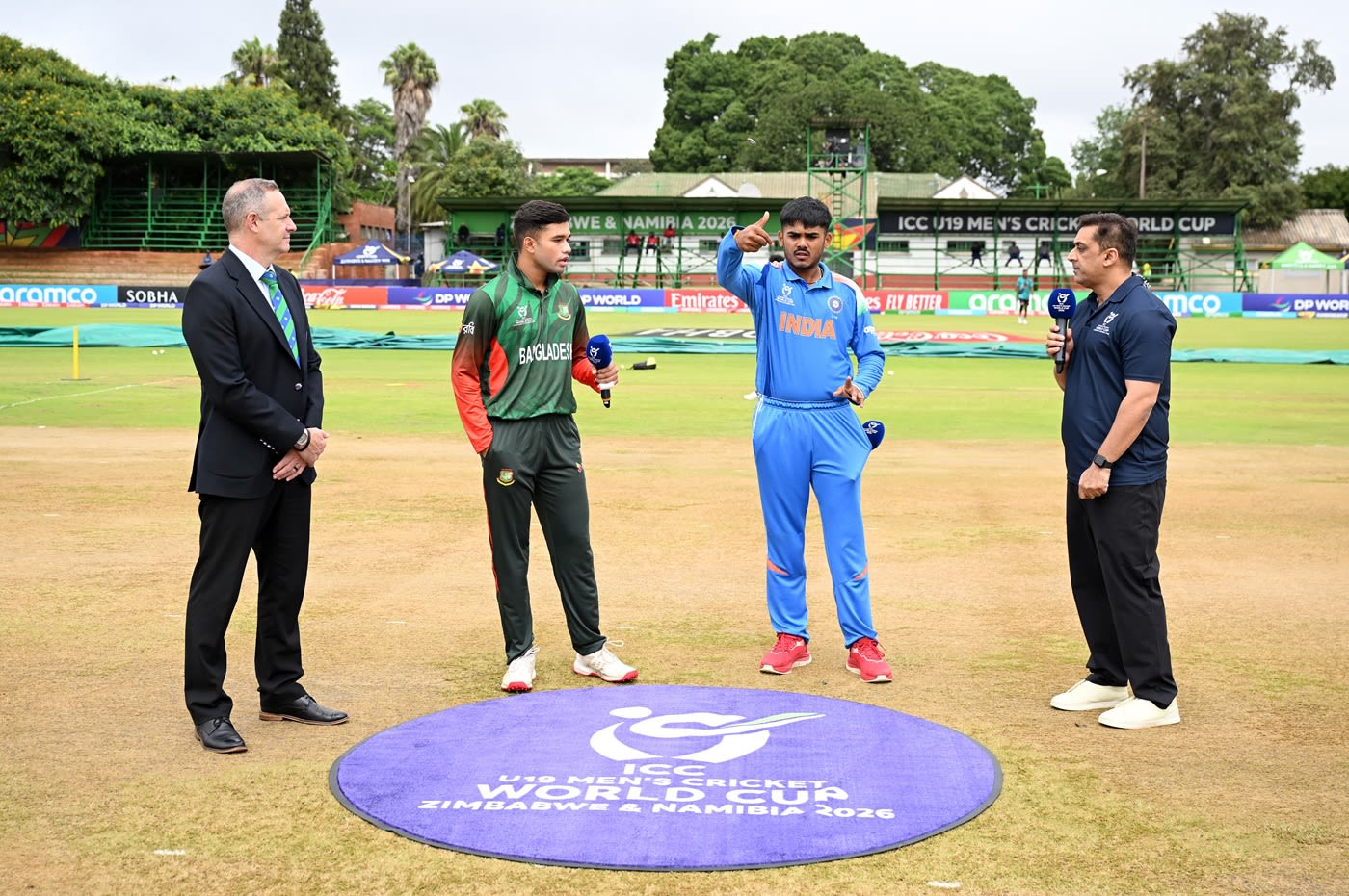Zawad Abrar and Ayush Mhatre at the toss