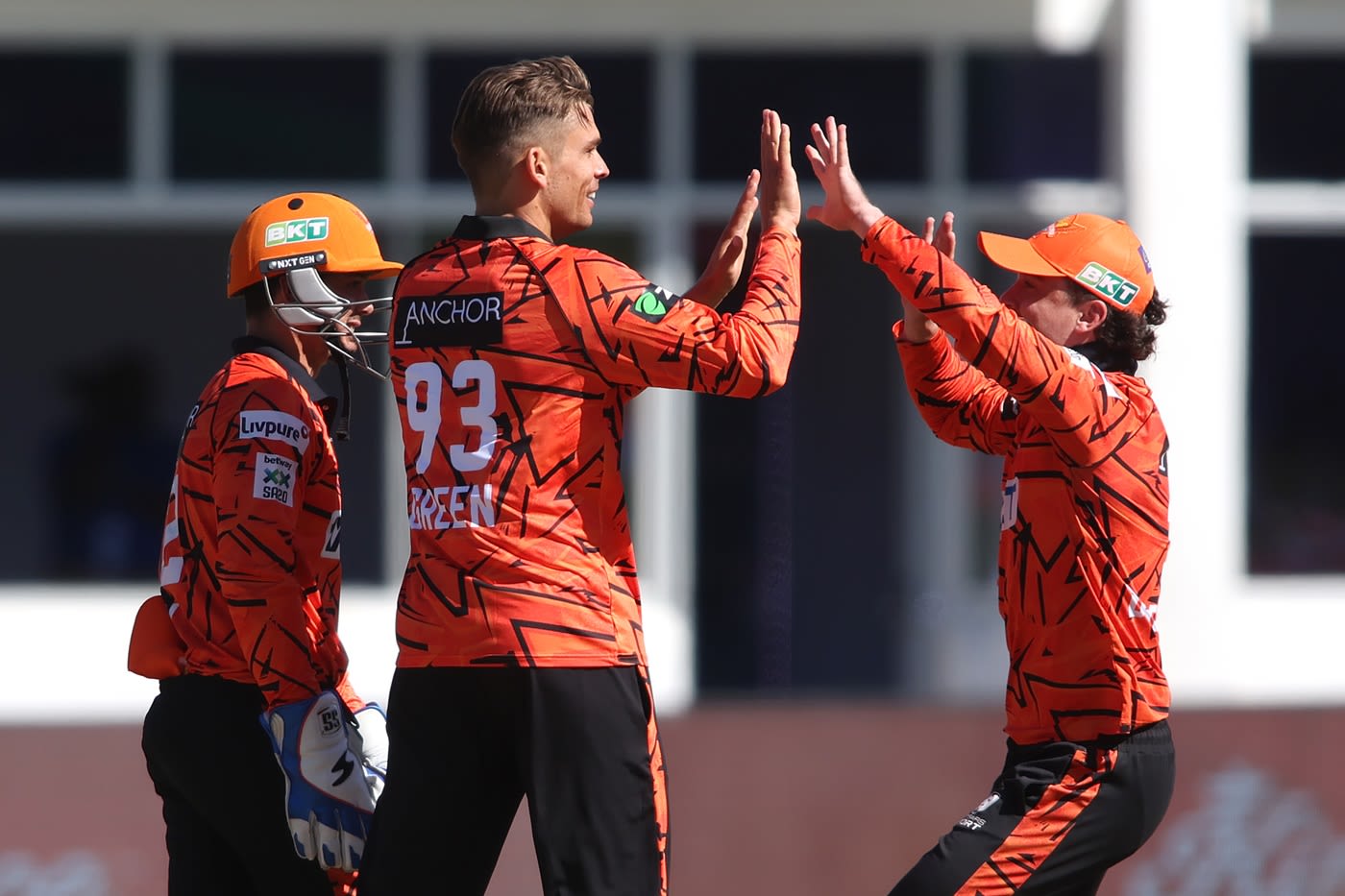 Chris Green trapped Ryan Rickelton lbw