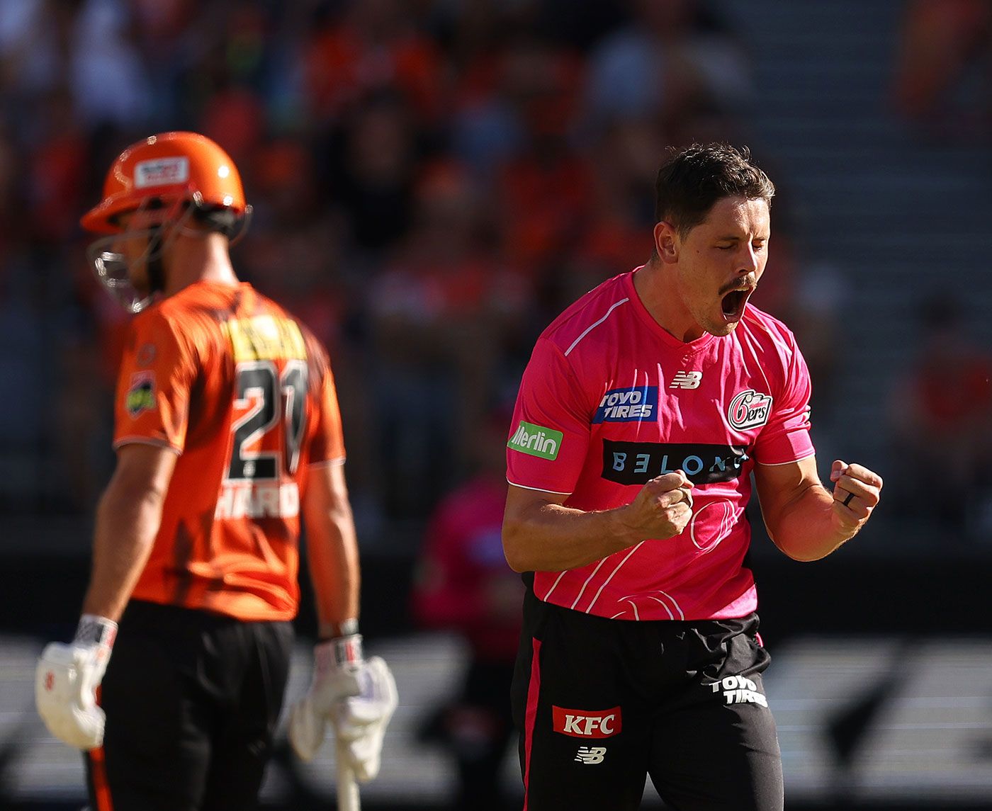 Ben Dwarshuis claimed the huge wicket of Finn Allen