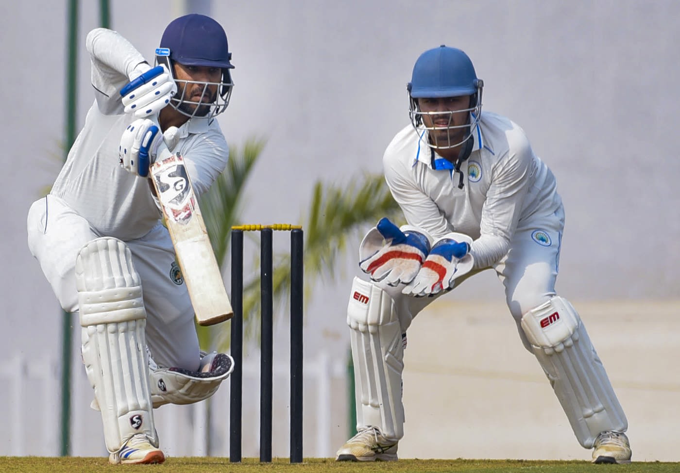 Sibsankar Roy punches one away