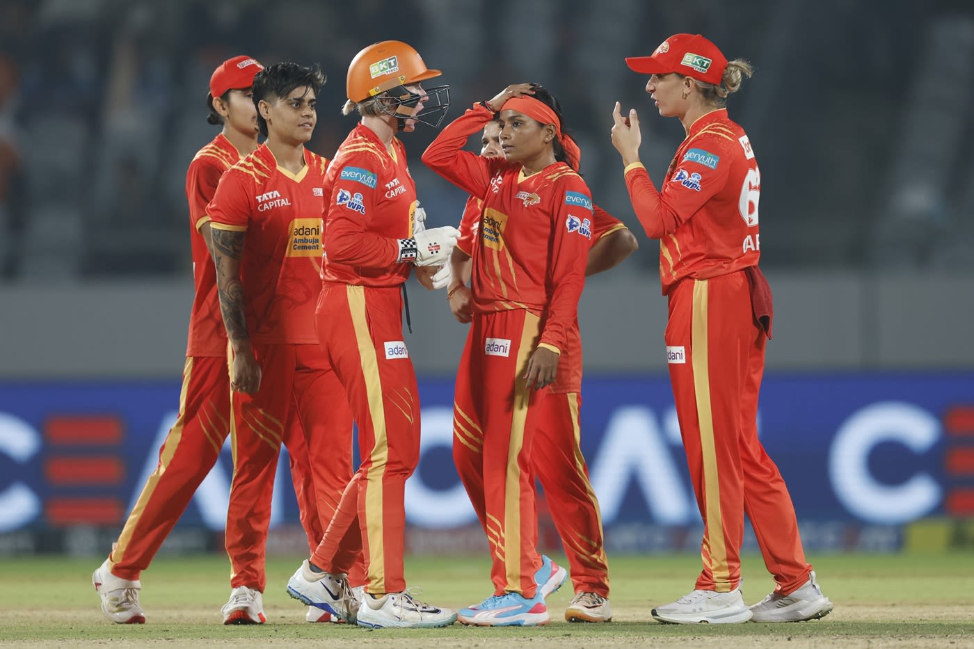 Rajeshwari Gayakwad celebrates after dismissing Deepti Sharma