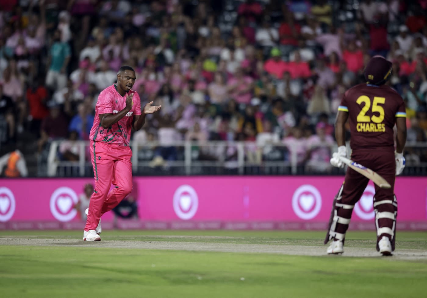 Lungi Ngidi bagged Johnson Charles for a duck