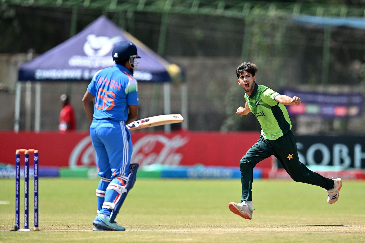 Mohammad Sayyam nicked off Ayush Mhatre for a duck