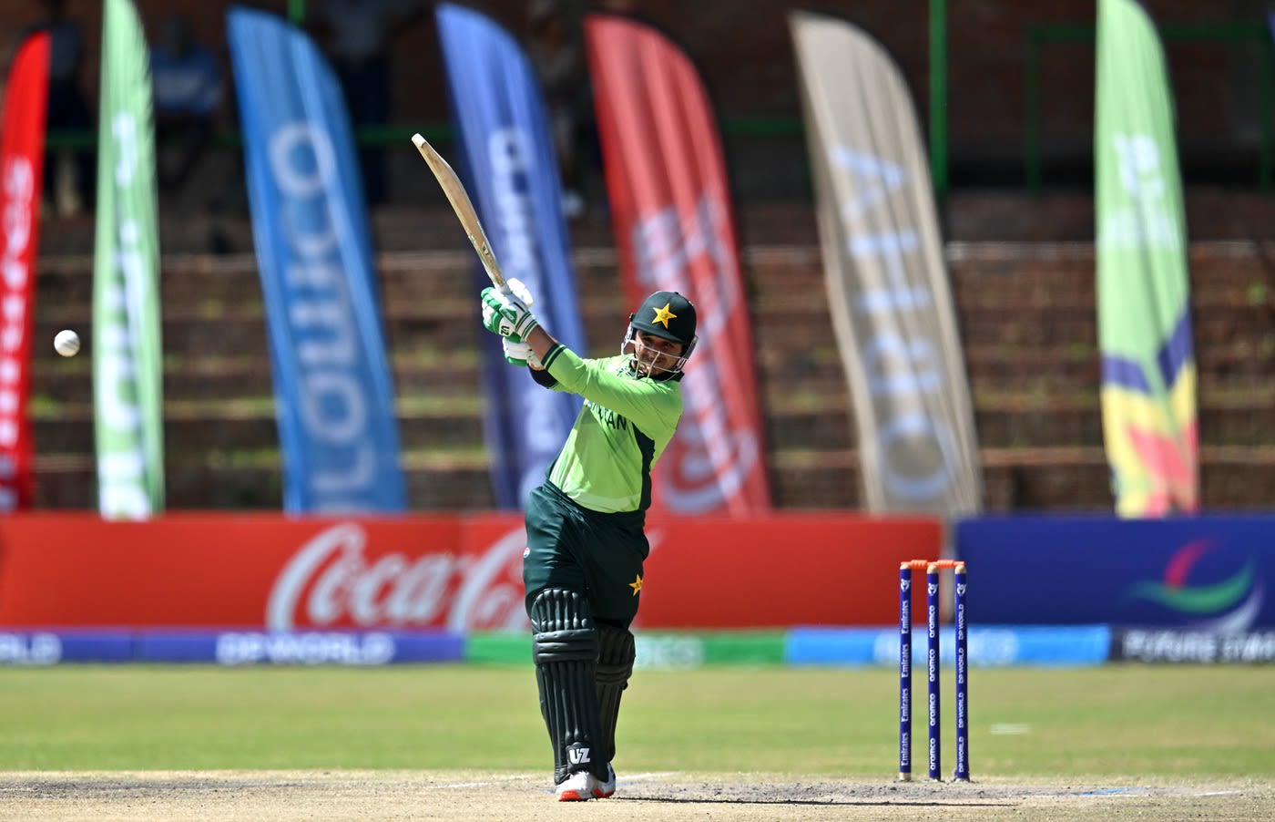 Usman Khan swats the ball into the leg side