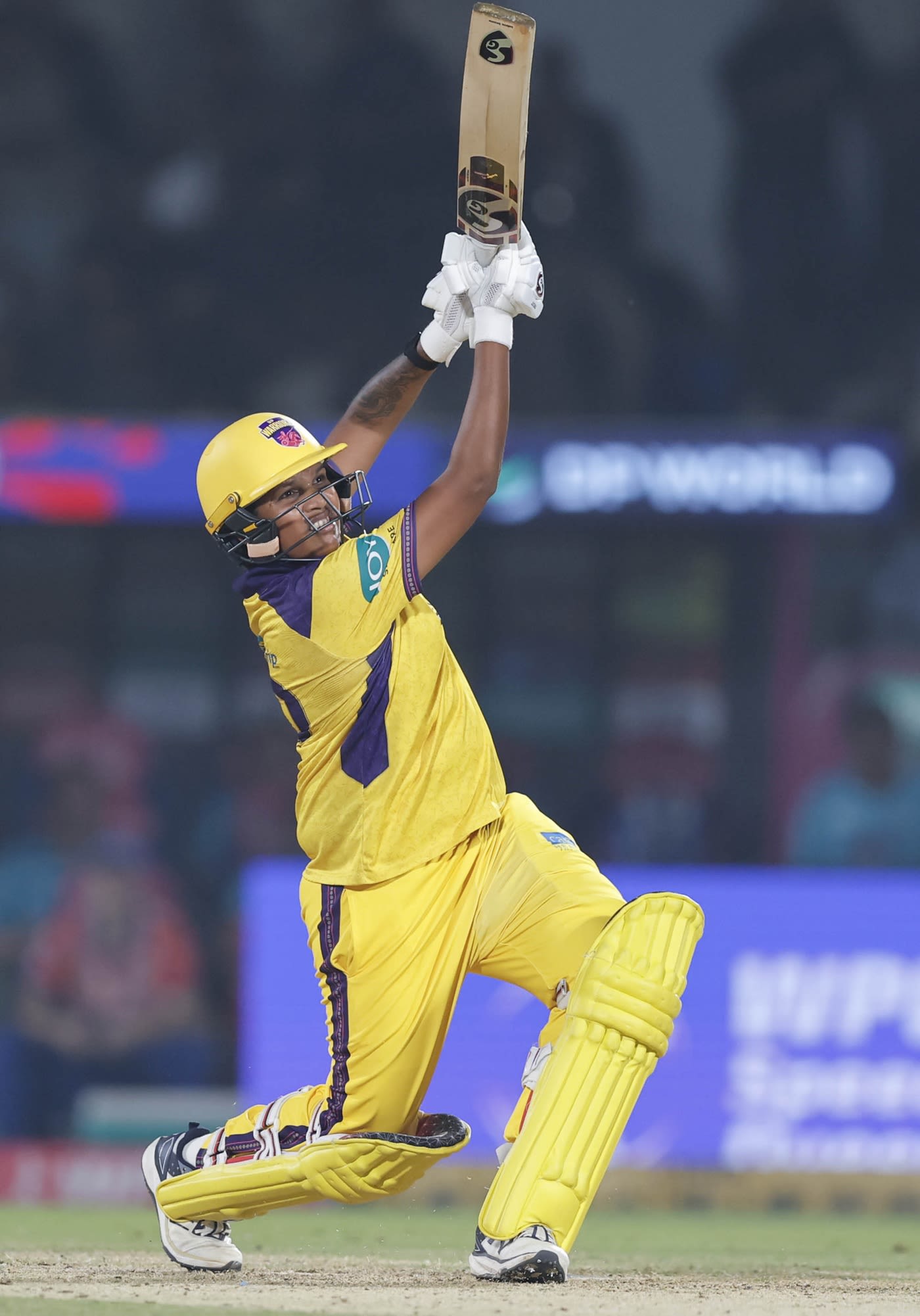 Asha Sobhana hit a six in her innings