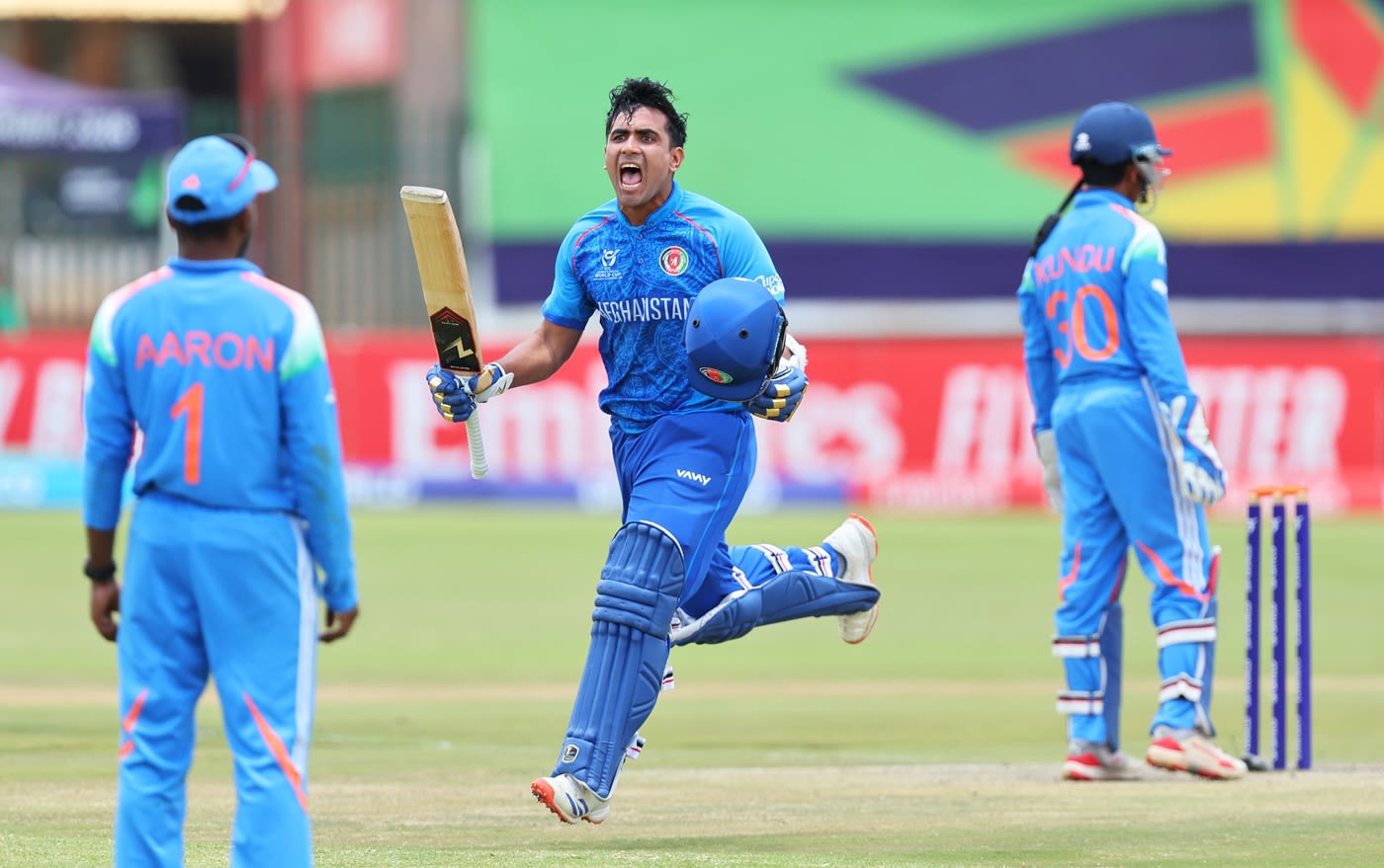 Faisal Shinozada screams in delight after scoring another century