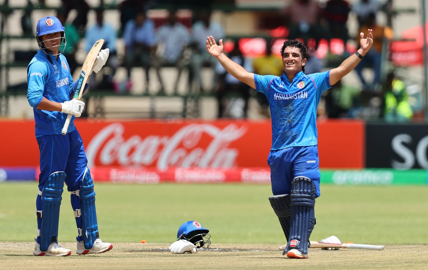 Uzairullah Niazai celebrates an 85-ball century
