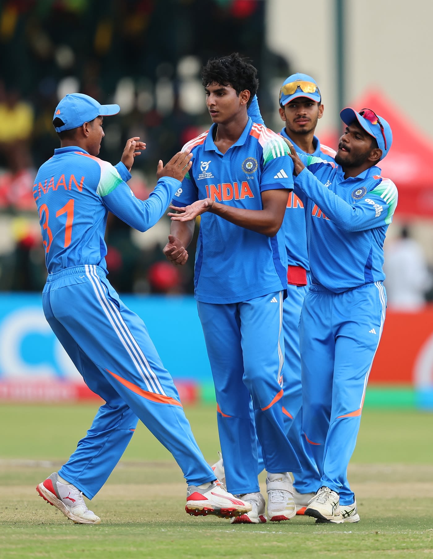 RS Ambrish castled Joseph Moores to give India their first wicket