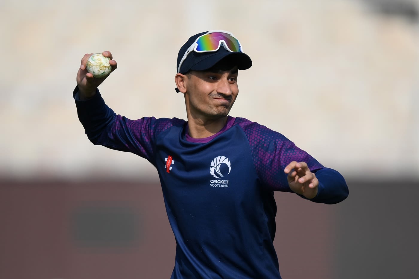 Scotland's Zainullah Ihsan trains ahead of the West Indies clash