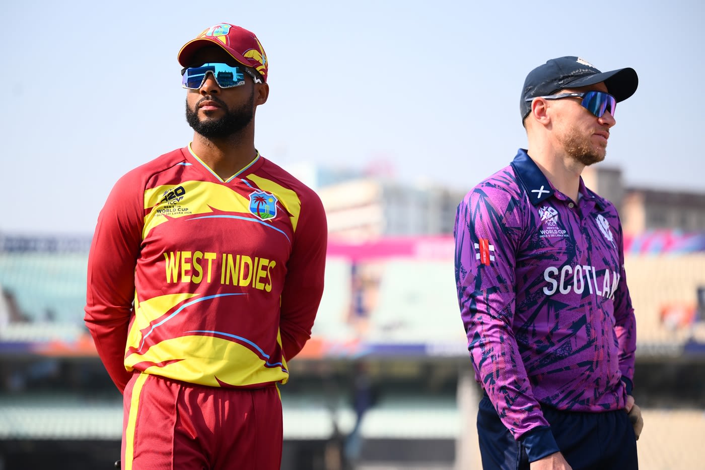Shai Hope and Richie Berrington at the toss