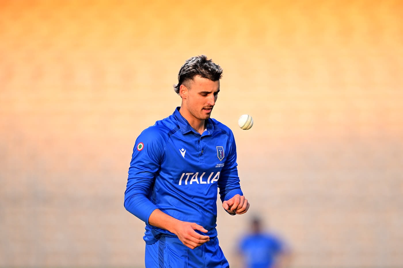 Thomas Draca prepares to bowl