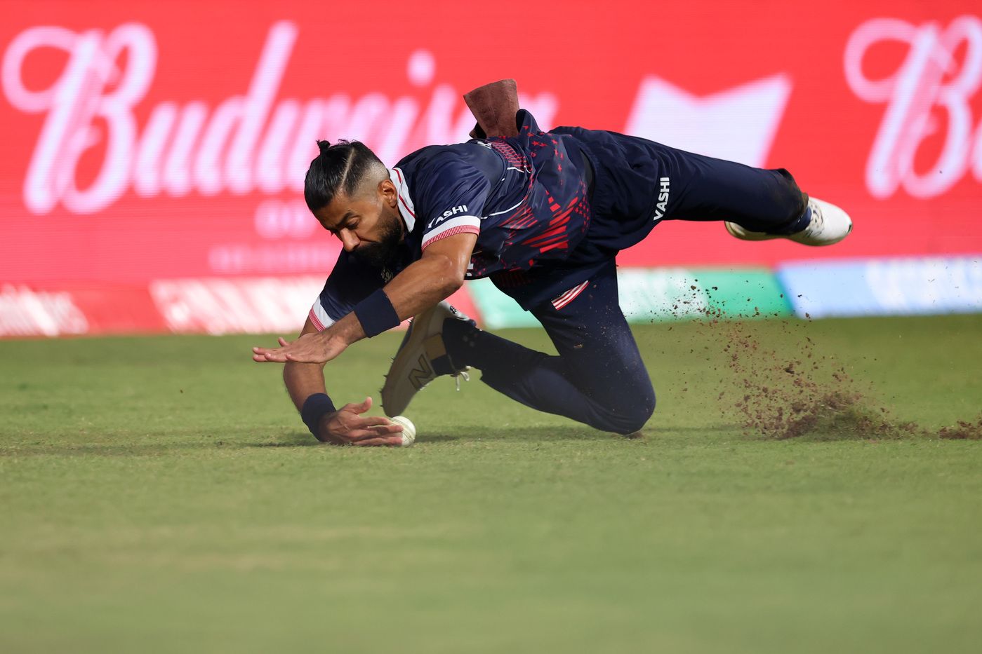 Ali Khan hurt himself in the outfield