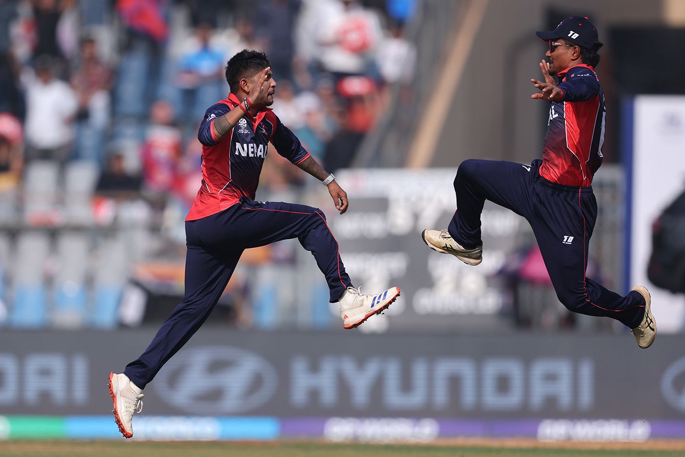 Sandeep Lamichhane struck first ball
