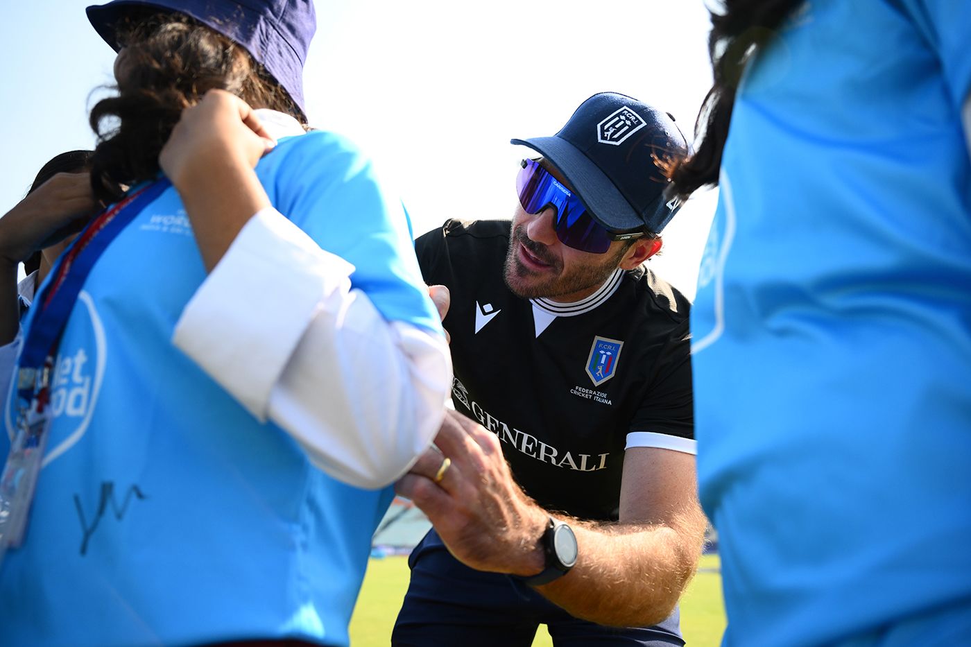 Grant Stewart signs autographs ahead of Italy's World Cup debut