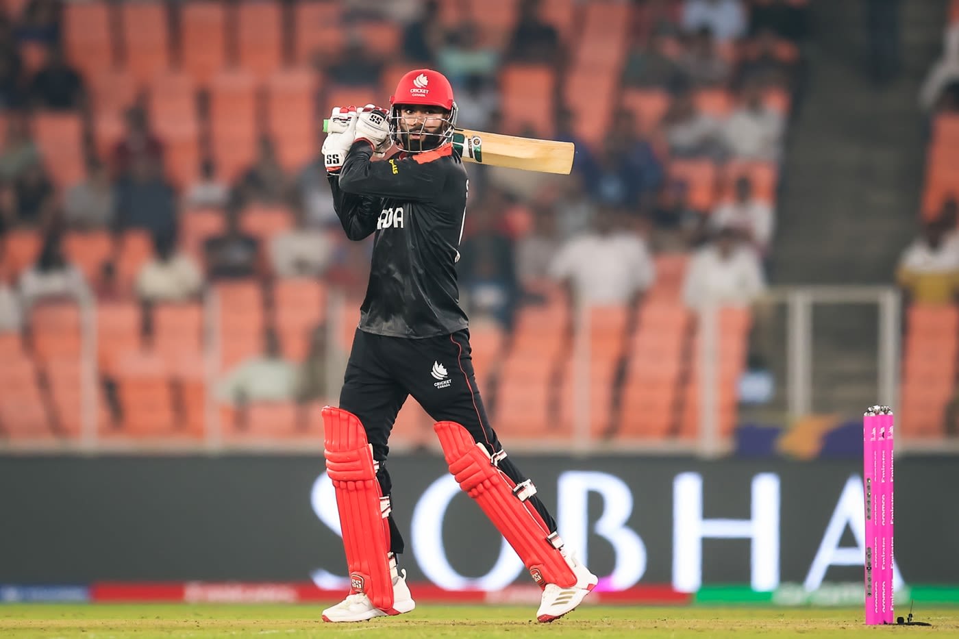 Yuvraj Samra carves one away on the off side