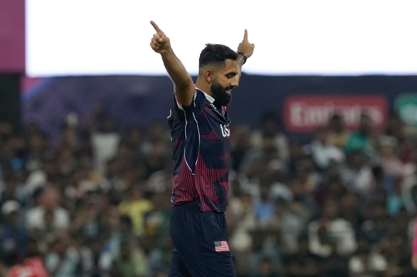 Mohammad Mohsin celebrates after dismissing Babar Azam