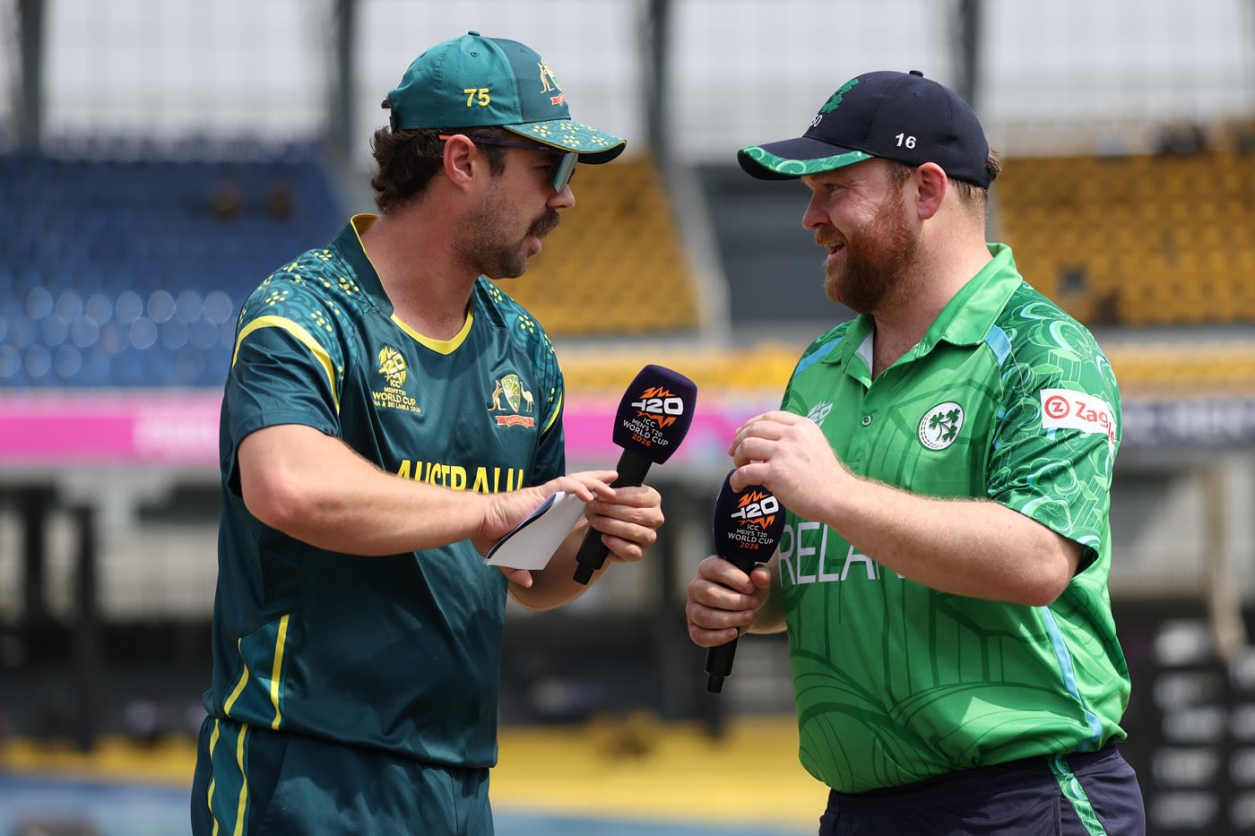 Travis Head and Paul Stirling at the toss