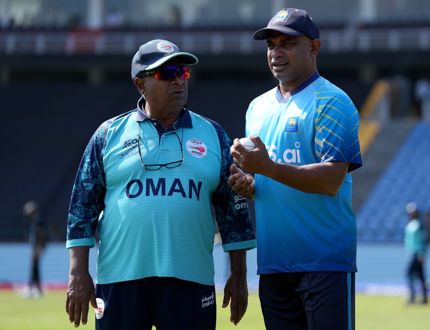 Duleep Mendis and Sanath Jayasuriya, former Sri Lanka captains, now opposing coaches