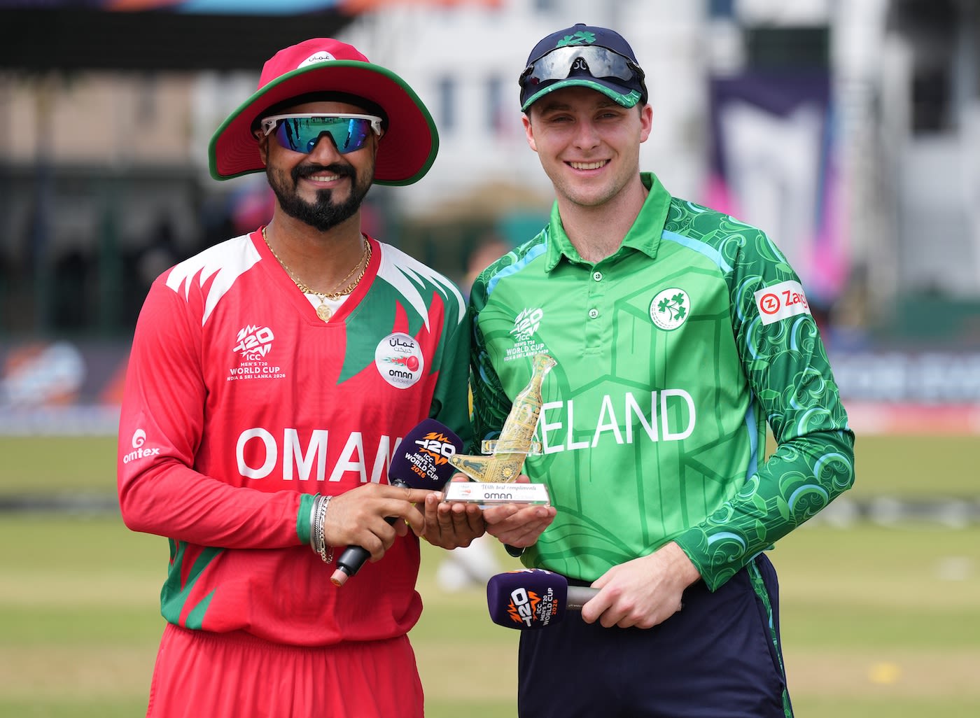 Jatinder Singh and Lorcan Tucker at the toss
