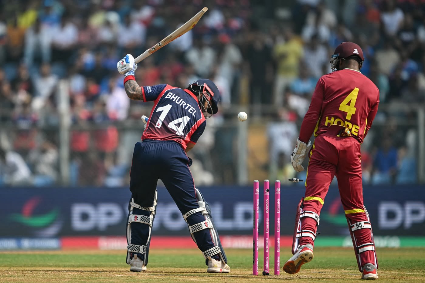 Kushal Bhurtel was cleaned up in the first over