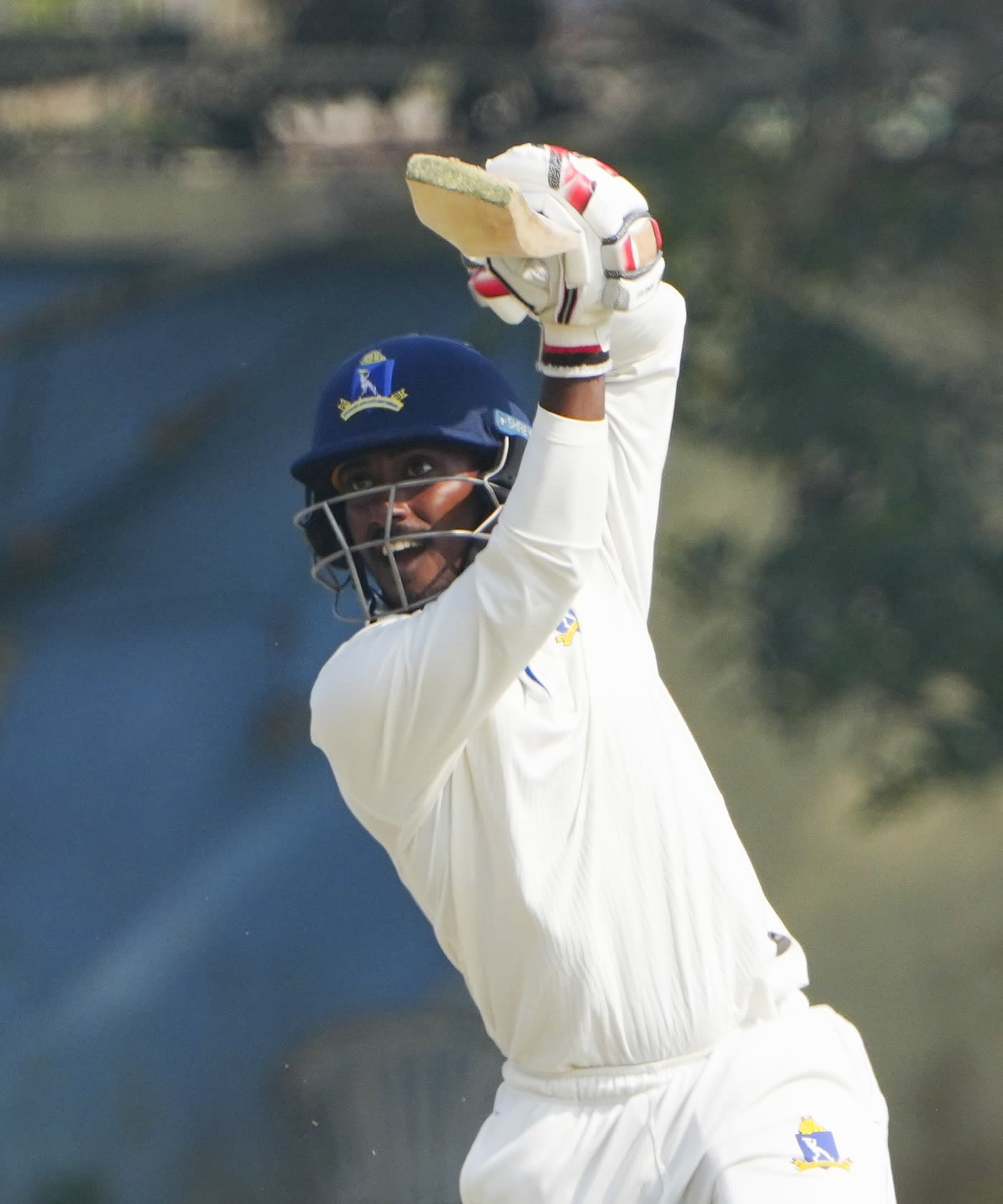 Sudip Kumar Gharami played a lofted shot