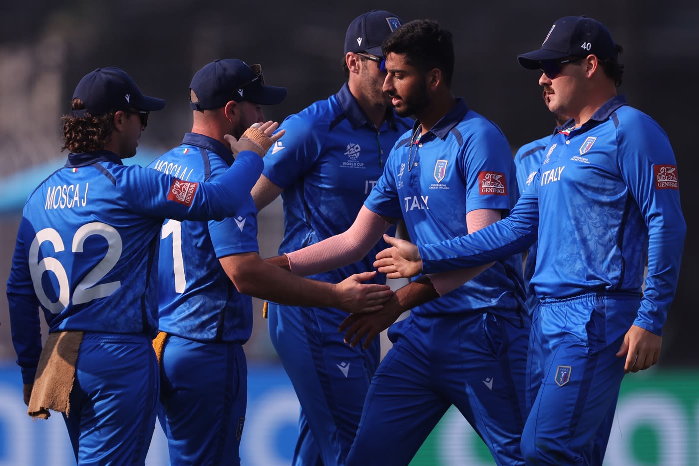 Ali Hasan and Co celebrate Phil Salt's wicket