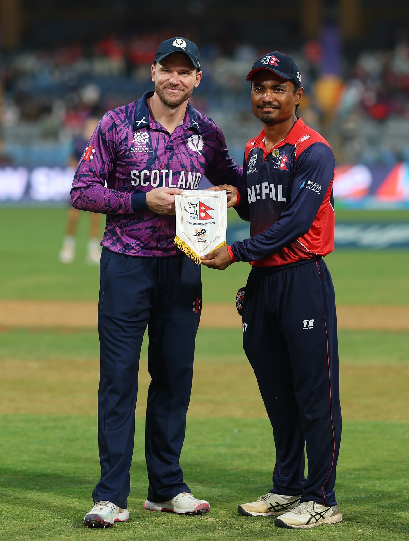 Richie Berrington and Rohit Paudel at the toss
