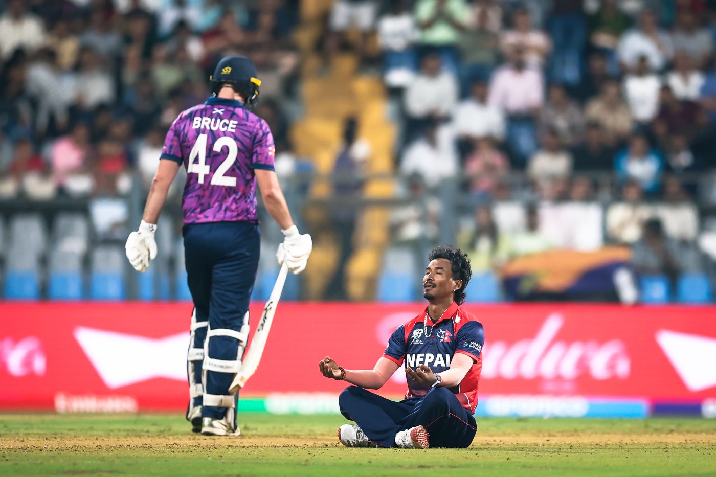 Sompal Kami meditates in celebration after dismissing Tom Bruce