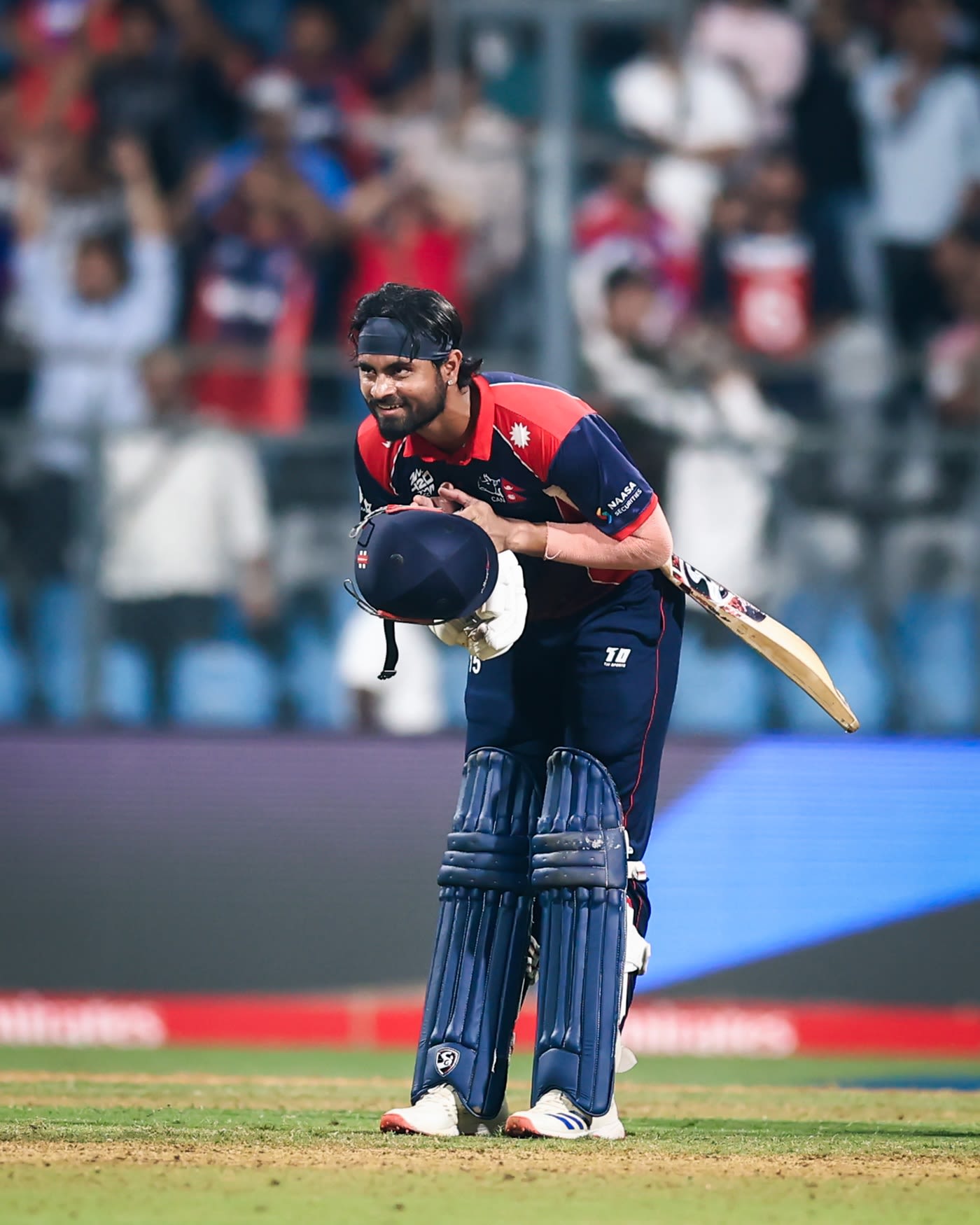 Gulsan Jha celebrates after hitting the winning runs