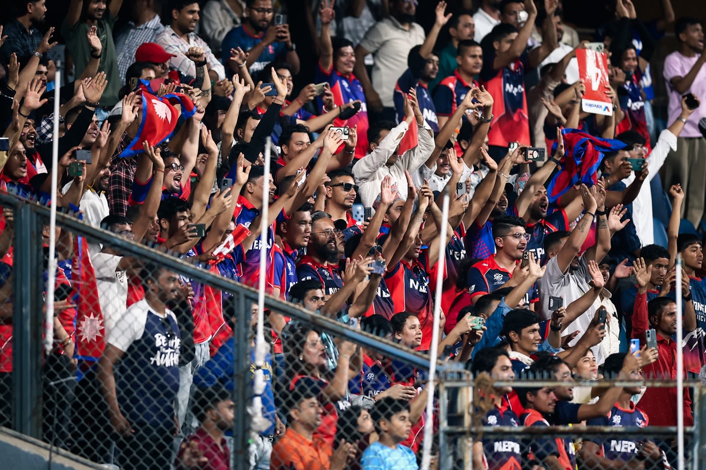 The travelling Nepal fans were rewarded with a win