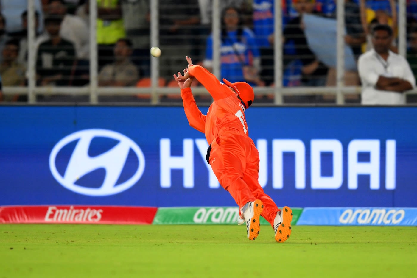 Roelof van der Merwe went airborne to send Tilak Varma back