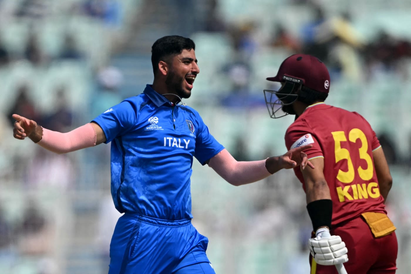 Ali Hasan sent back Brandon King in the second over