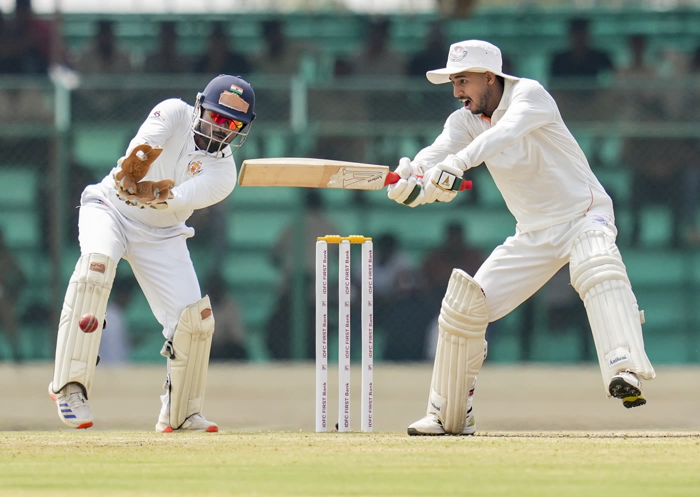 Kanhaiya Wadhawan cuts one to the off side