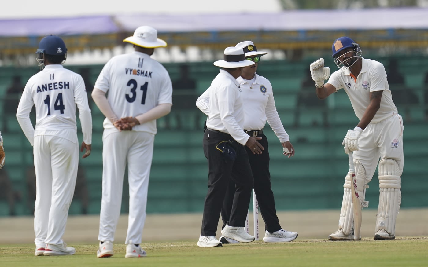 J&K captain Paras Dogra was involved in a war of words with the Karnataka fielders