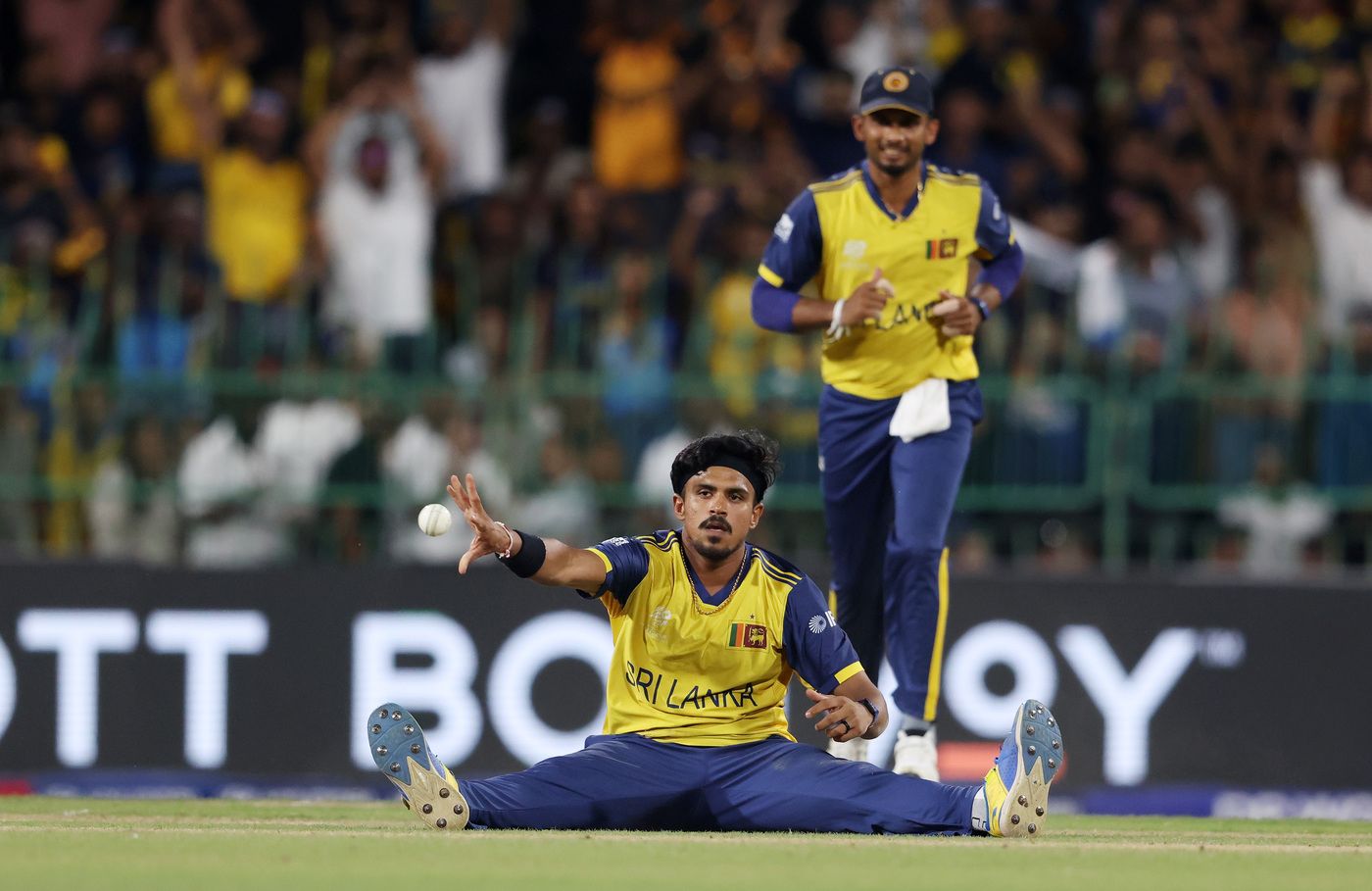 Maheesh Theekshana took a sharp return catch