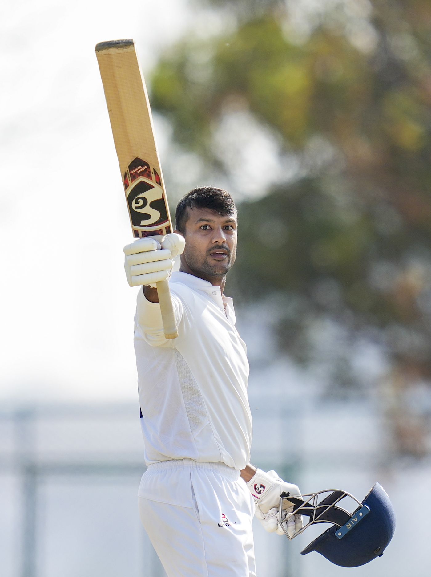 Mayank Agarwal celebrates his century