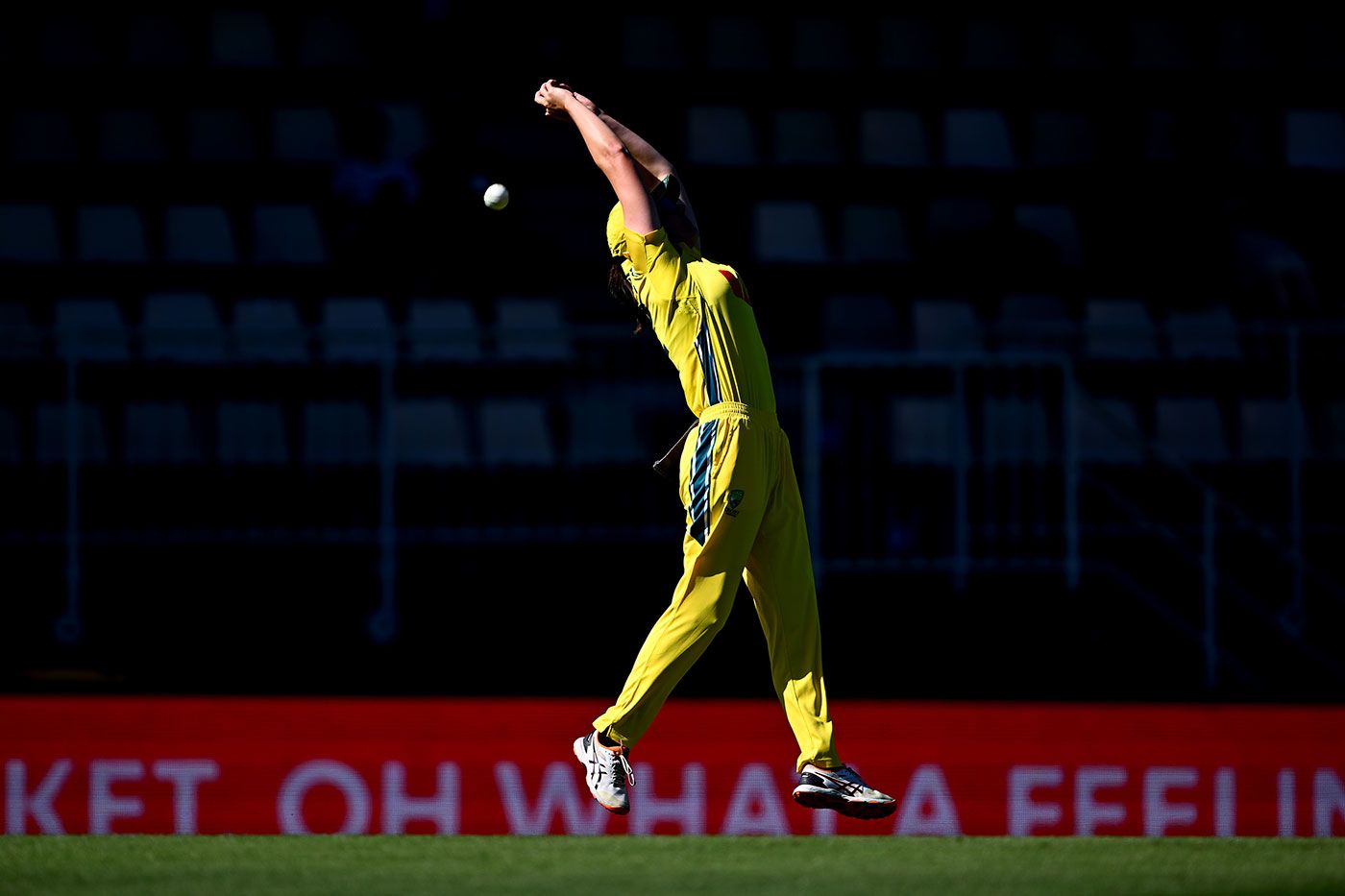 Tahlia McGrath missed a catch above head head at mid-on