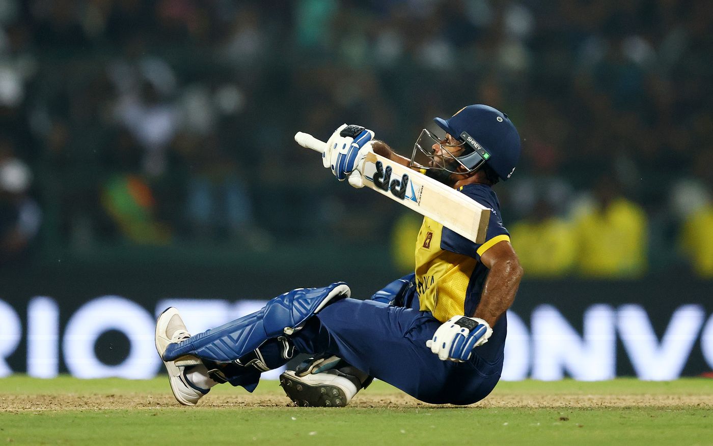 Pavan Rathnayake fell over attempting a scoop