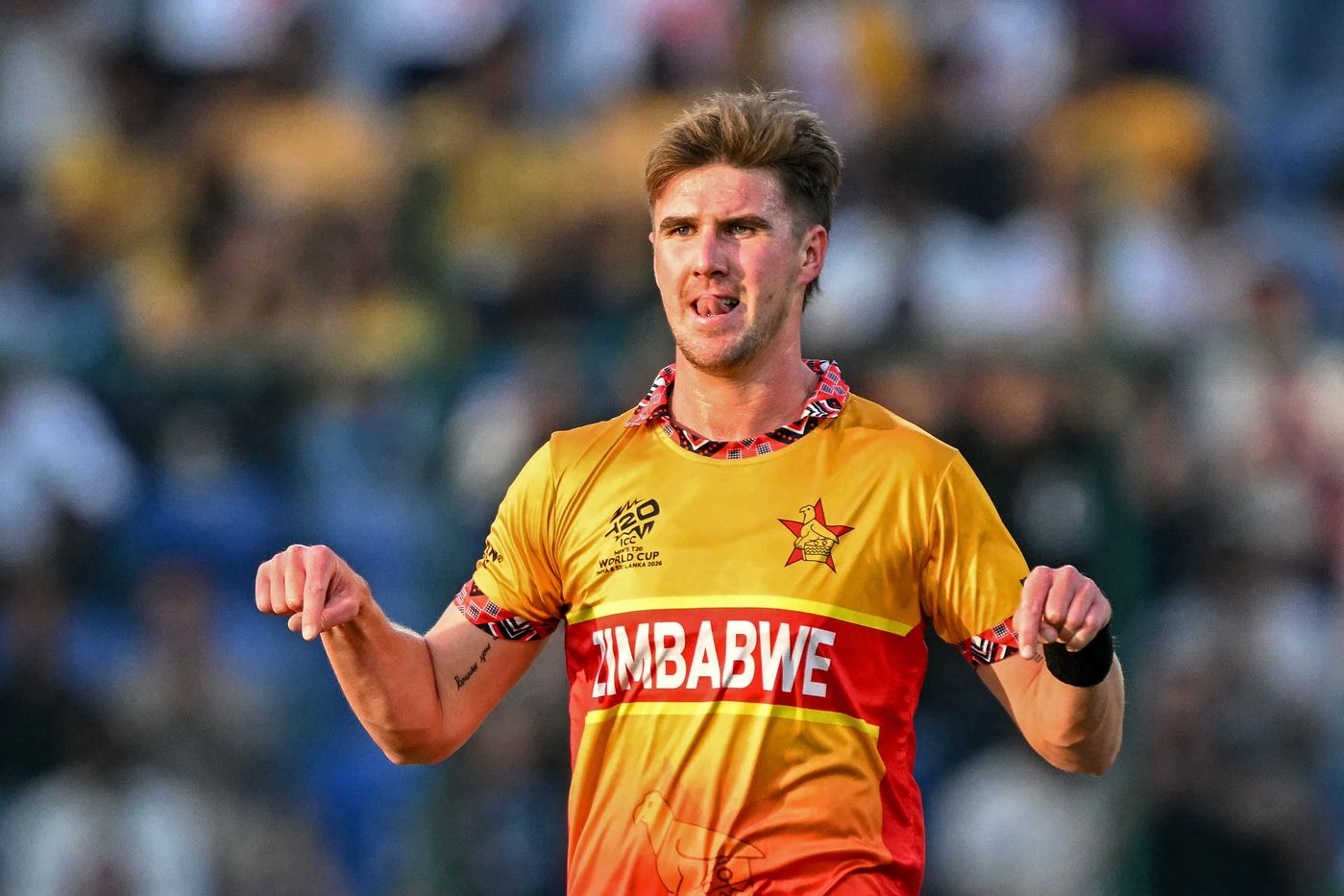 Ryan Burl celebrates a wicket