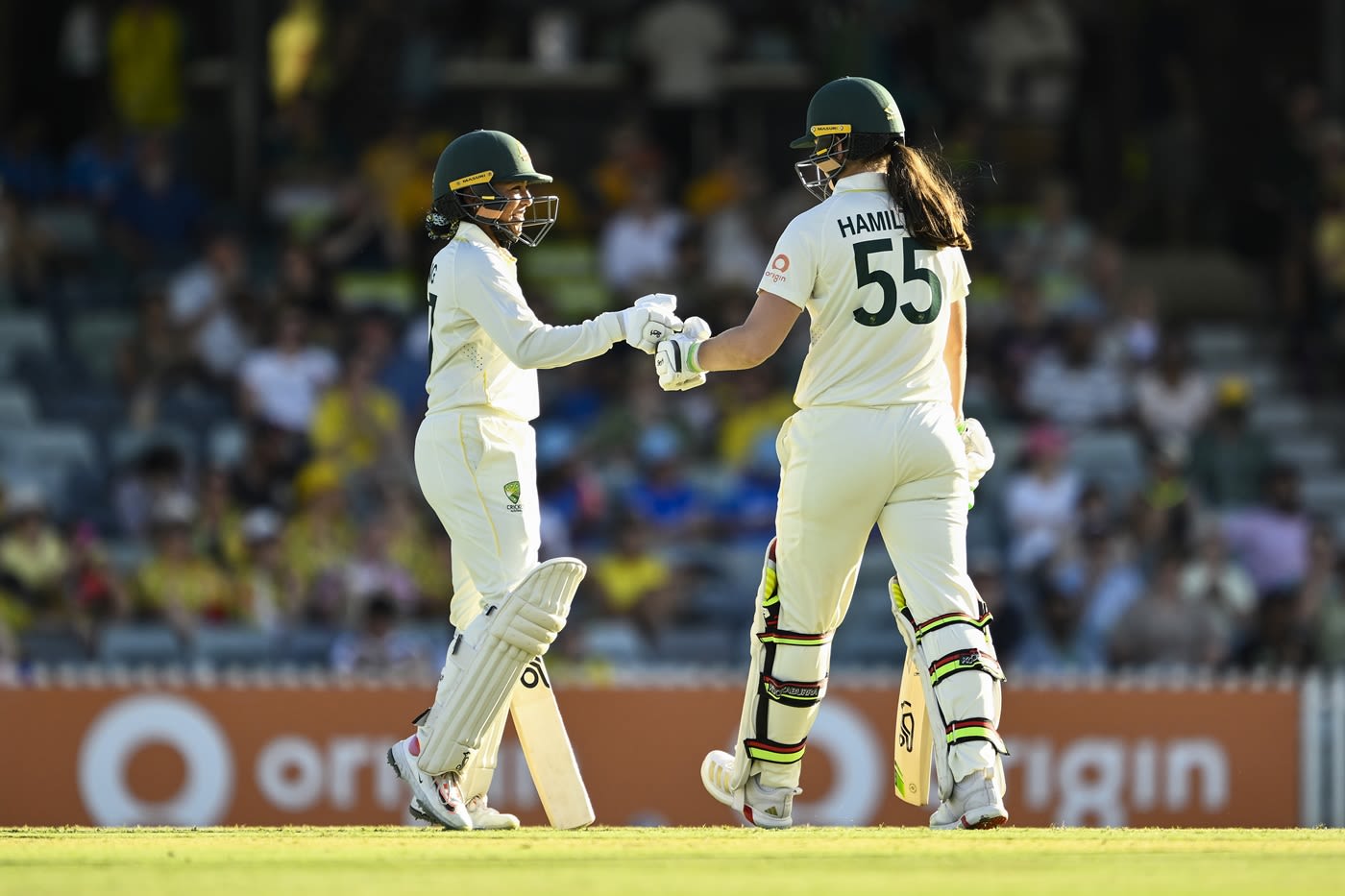 Alana King and Lucy Hamilton dug in for the ninth wicket