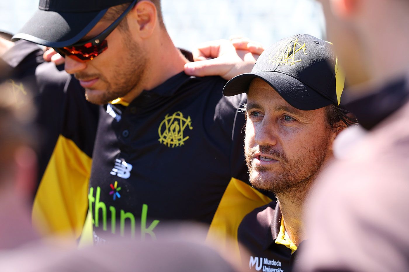 Beau Casson (right) addresses the WA team