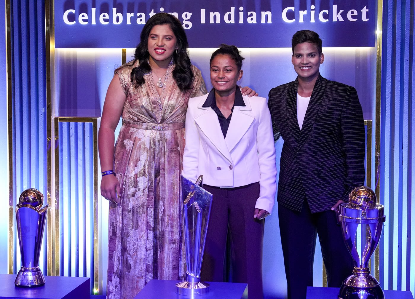 Richa Ghosh, Uma Chetry and Deepti Sharma at the BCCI awards