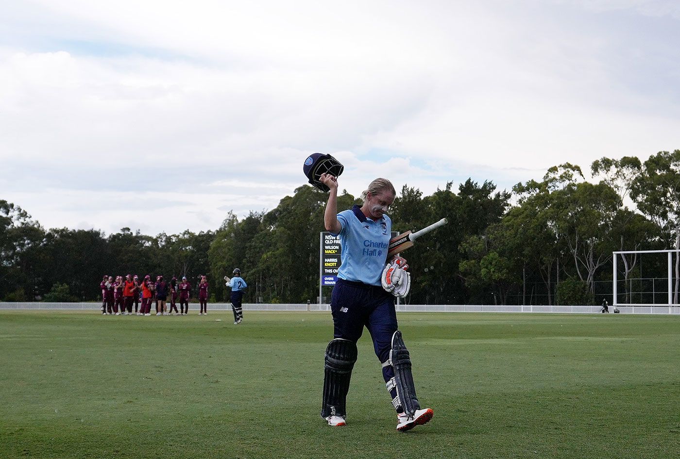 Alyssa Healy walks after her final innings