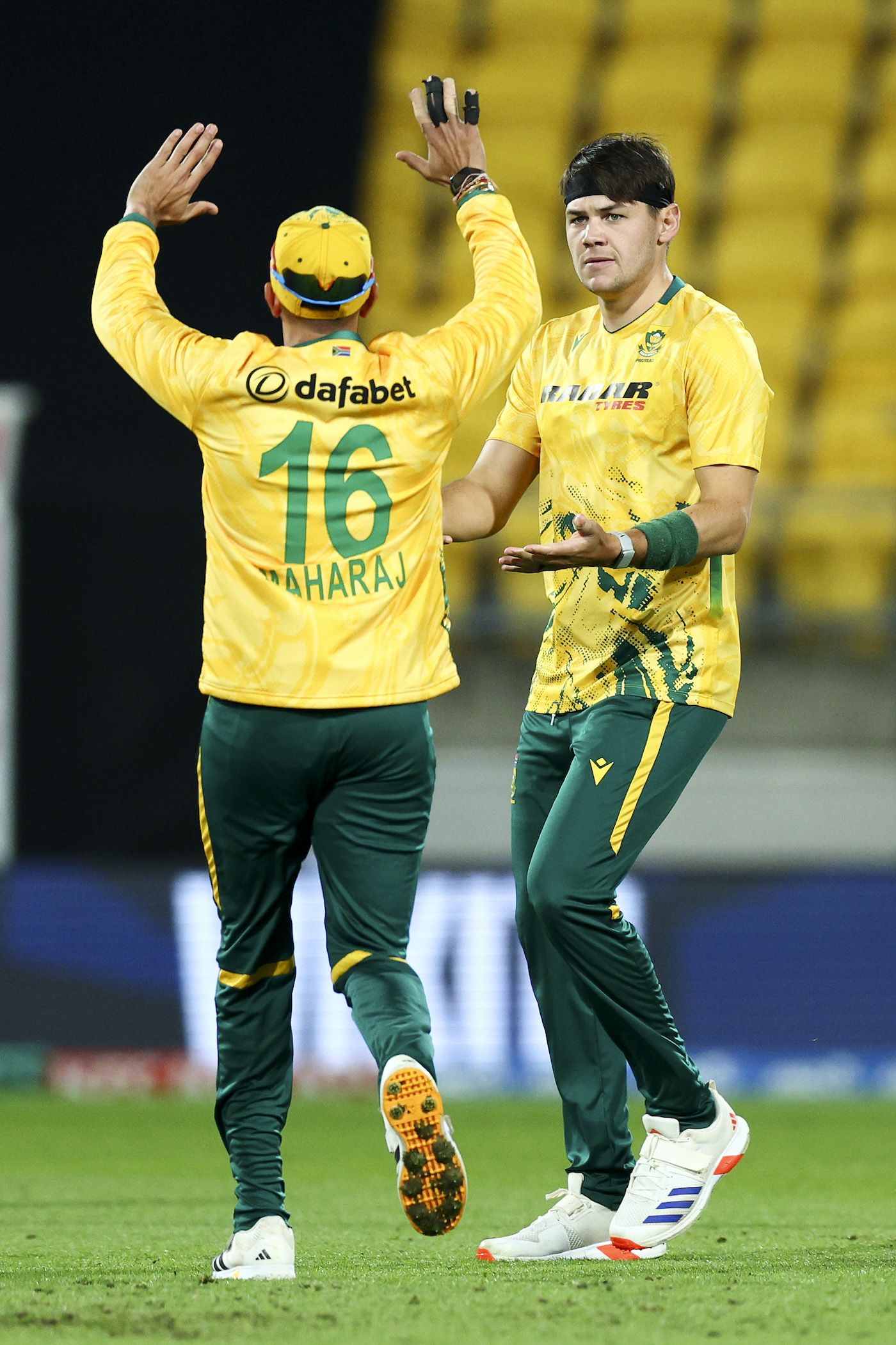 Gerald Coetzee's 146kph scrambled-seam delivery dismissed Tim Robinson